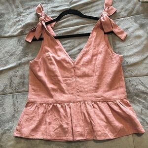 Pink Sleeveless Top with Bow Straps